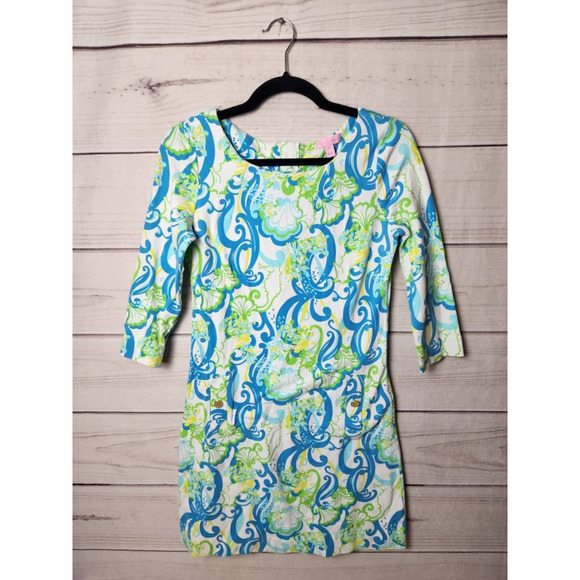 Lilly Pulitzer Womens Charlene‎ Crystal Coast A Line Dress Multicolor Floral XS - Picture 1 of 6